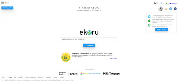 Ekoru search engine logo