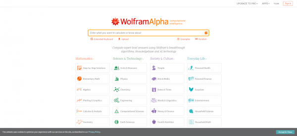 Wolfram Alpha search engine logo