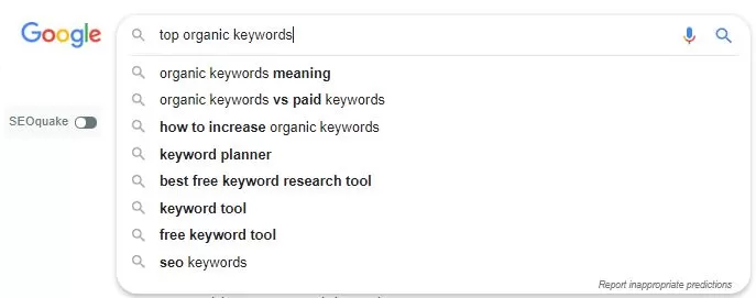 Organic Keywords