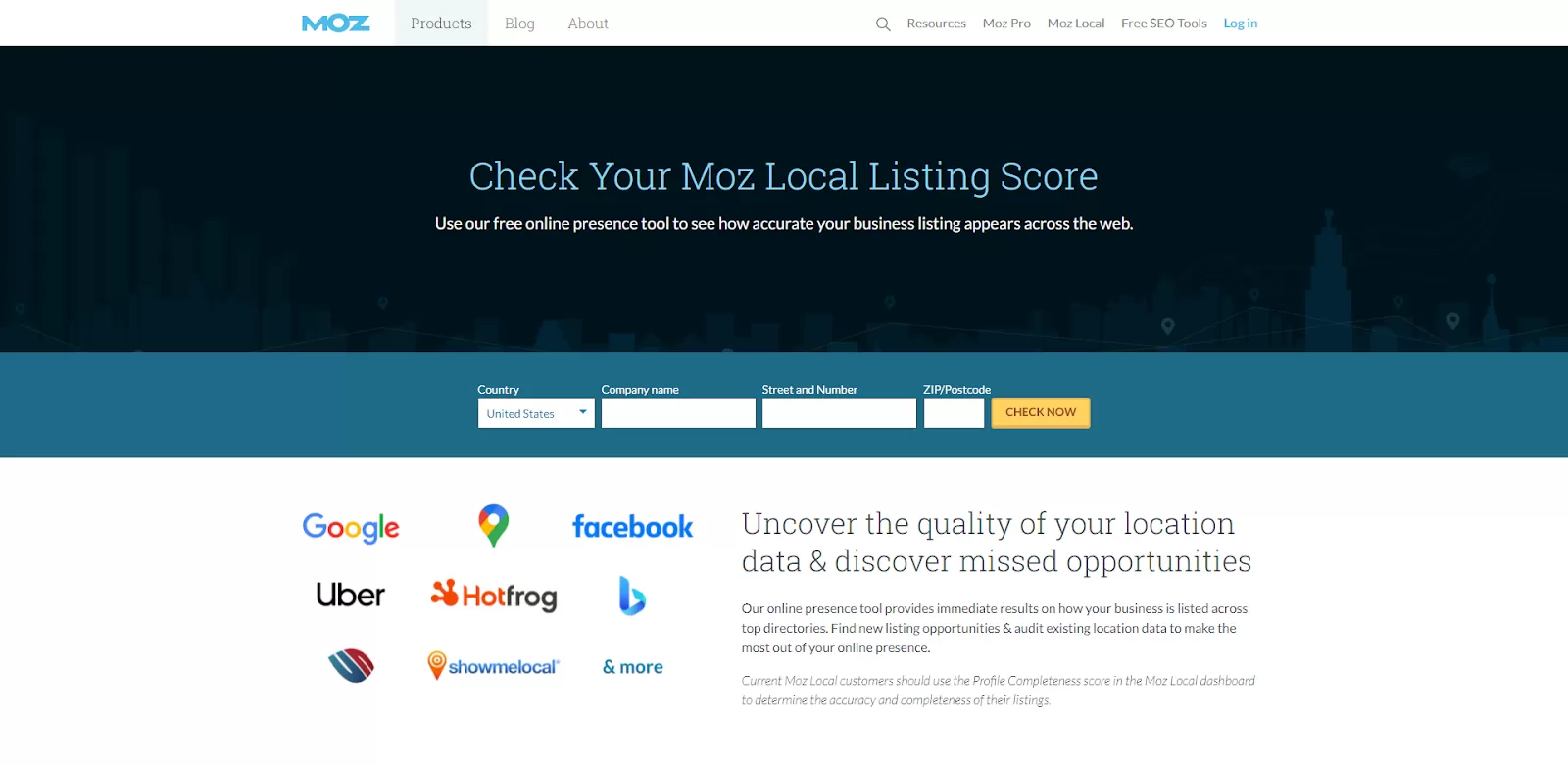 Moz Local Online Presence Tool
